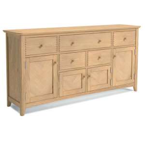 Carnial Wooden Extra Large Sideboard In Blond Solid Oak - UK