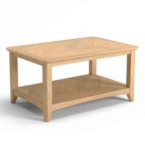 Carnial Wooden Large Coffee Table In Blond Solid Oak - UK