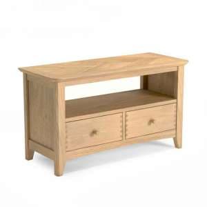 Carnial Wooden Small TV Unit In Blond Solid Oak - UK