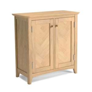 Carnial Wooden Storage Cabinet In Blond Solid Oak With 2 Doors