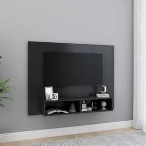 Caron Wooden Wall Entertainment Unit In Grey - UK
