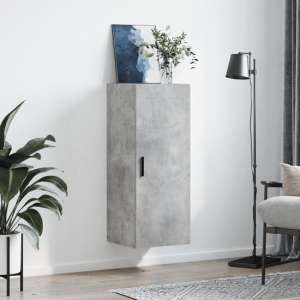 Carrara Wooden Wall Mounted Storage Cabinet In Concrete Effect