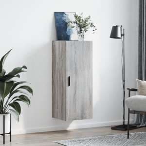 Carrara Wooden Wall Mounted Storage Cabinet In Grey Sonoma Oak