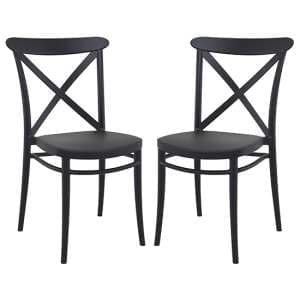 Carson Black Polypropylene And Glass Fiber Dining Chairs In Pair