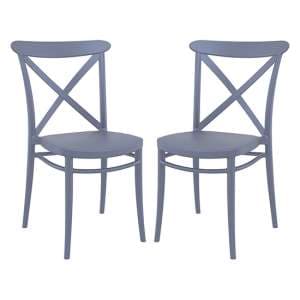 Carson Grey Polypropylene And Glass Fiber Dining Chairs In Pair