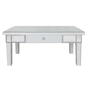 Carson Mirrored Coffee Table With 1 Drawer In Silver