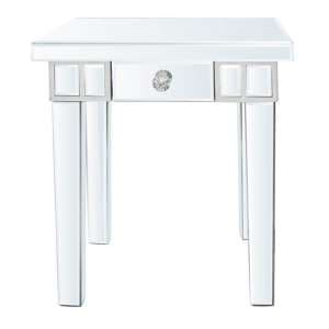 Carson Mirrored End Table With 1 Drawer In Silver