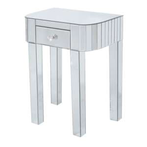 Carson Mirrored End Table Small With 1 Drawer In Silver