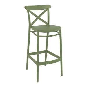 Carson Polypropylene And Glass Fiber Bar Chair In Olive Green
