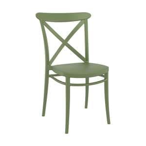 Carson Polypropylene And Glass Fiber Dining Chair In Olive Green
