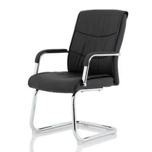 Carter Faux Leather Cantilever Office Visitor Chair In Black - UK