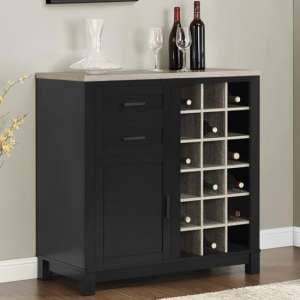 Carvers Wooden Bar Cabinet In Black And Oak