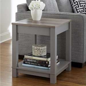 Carvers Wooden End Table In Grey And Oak