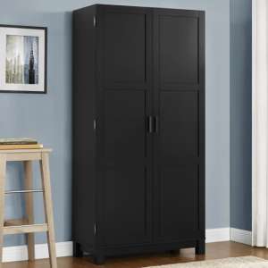 Carvers Wooden Storage Cabinet In Black And Oak