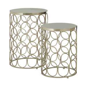 Casa Marble Set Of 2 Side Tables With Silver Metal Frame - UK