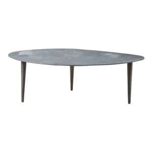 Casa Oval Aluminum Coffee Table In Grey