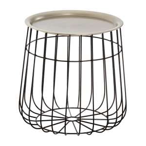 Casa Round Metal Side Table In Silver And Black - UK