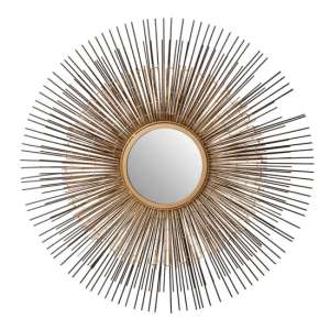 Casa Round Wall Mirror In Nickel And Bronze Metal Frame