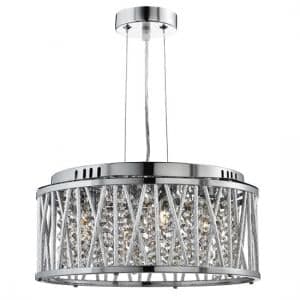 Elise Chrome 4 Light Fitting With Crystal Button Drops