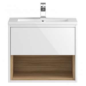 Casita 60cm Wall Vanity With Mid Edged Basin In Gloss White - UK