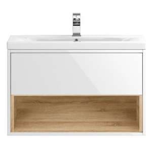 Casita 80cm Wall Vanity With Mid Edged Basin In Gloss White - UK