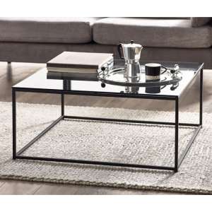 Casper Smoked Glass Coffee Table With Black Metal Frame