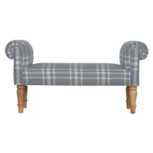 Cassia Fabric Hallway Seating Bench In Canus Tartan - UK