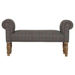 Cassia Fabric Hallway Seating Bench In Multi Tweed - UK