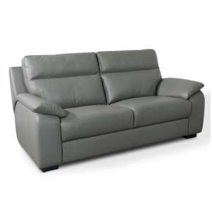 Cassis Leather Fixed 2 Seater Sofa In Fume - UK