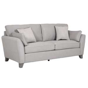Castro Velvet Fabric 3 Seater Sofa In Light Grey - UK