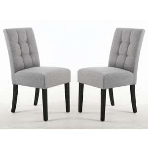 Mendoza Dining Chair Silver Grey And Black legs In A Pair - UK