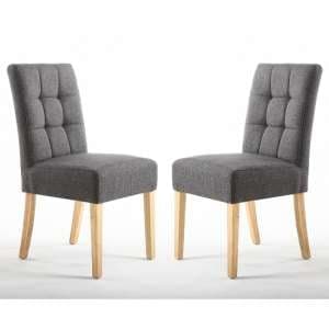 Mendoza Dining Chair In Steel Grey With Natural Legs In A Pair - UK