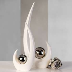 Cayce Small And Large Sculpture Set In White Ceramic