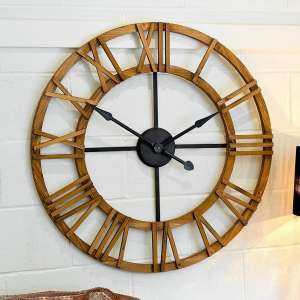 Cayman Wooden Clock With Roman Numerals