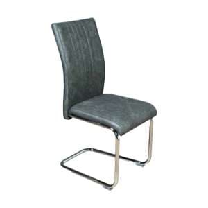 Ceibo Leather Dining Chair In Two Tone Grey