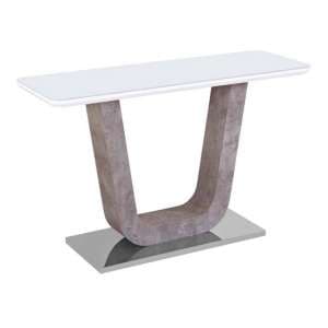 Ceibo High Gloss White Glass Top Console Table