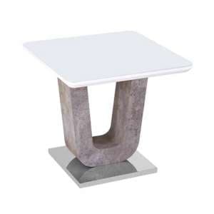 Ceibo High Gloss White Glass Top End Table