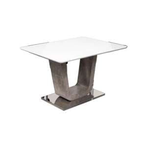 Ceibo High Gloss White Glass Fixed Dining Table