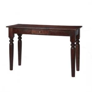 Tristo Wooden Console Table In Dark Mango With 1 Drawer - UK