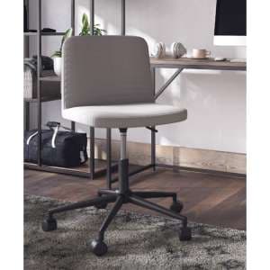 Celina Swivel Linen Fabric Home And Office Chair In Grey - UK
