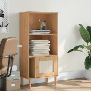Celle Pinewood Bookcase With 2 Shelves In Brown - UK