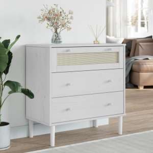 Celle Pinewood Chest Of 3 Drawers In White - UK
