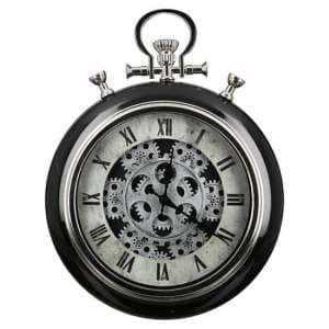 Central Glass Wall Clock With Black And Silver Metal Frame