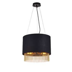 Ceres 3 Lights Pendant Ceiling Light In Black Shade