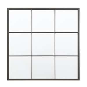 Chafers Medium Window Pane Style Wall Mirror In Black Frame - UK