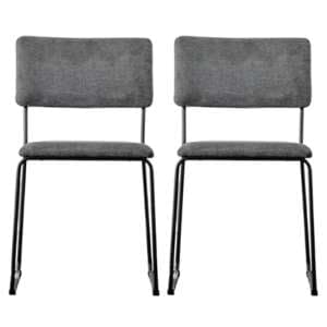 Chalk Charcoal Fabric Dining Chairs In A Pair - UK