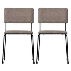 Chalk Chocolate Fabric Dining Chairs In A Pair - UK