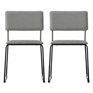 Chalk Silver Grey Faux Leather Dining Chairs In A Pair - UK