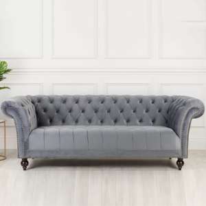 Chanter Fabric 3 Seater Sofa In Midnight Grey - UK