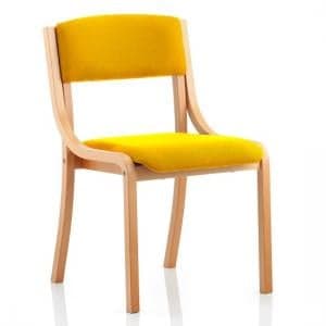 Charles Office Chair In Yellow And Wooden Frame